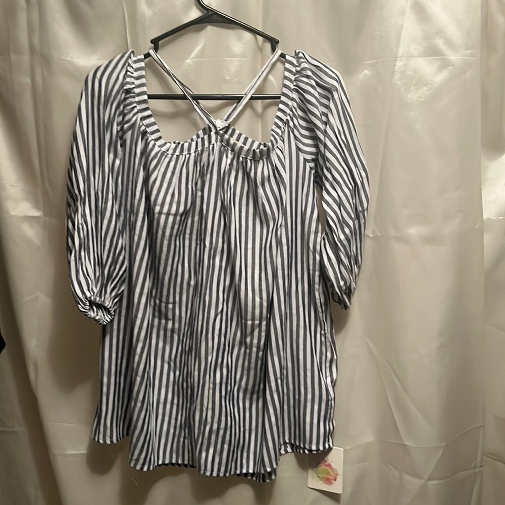Womens Small off the shoulder striped blouse